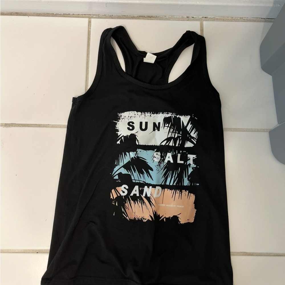 Black Graphic Tank Top
